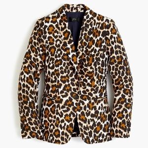 NWT J Crew Parke Linen Leopard Blazer - Sz 00P
